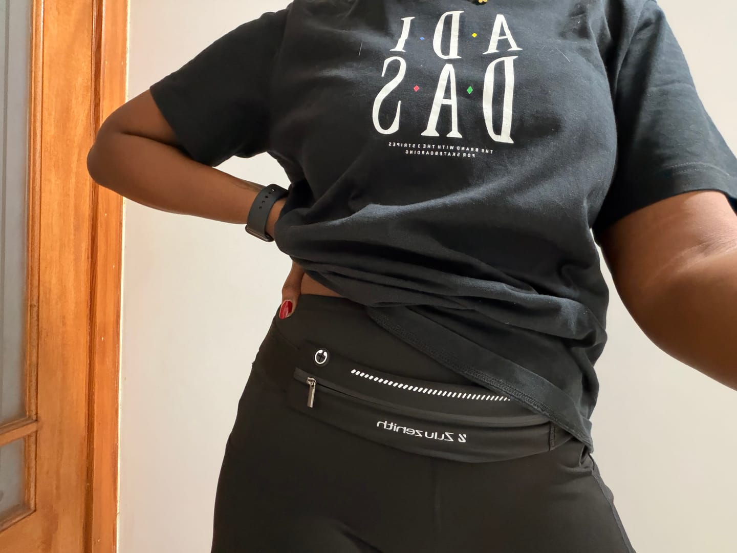 Customer photo review of Adjustable Running Belt with Water-Resistant Pockets