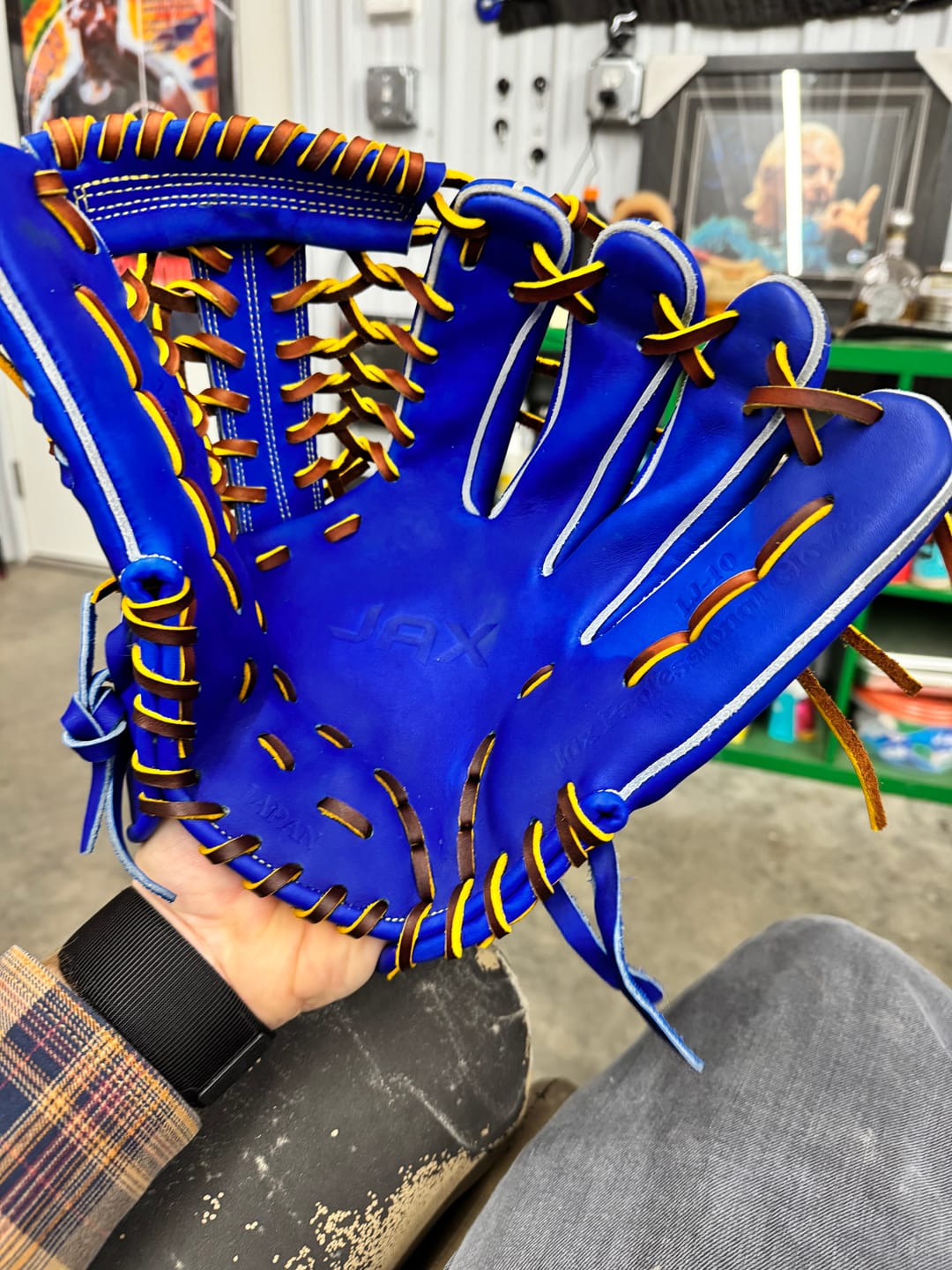 Customer photo review of Jax Fielding Glove | LJ-10 | Outfield | Blue | 12.5"