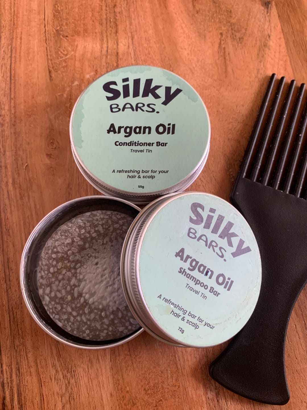 Customer photo review of Argan Oil Anti Frizz Shampoo Bar