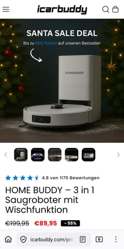 Customer photo review of HOME BUDDY –  3 in 1 Saugroboter mit Wischfunktion