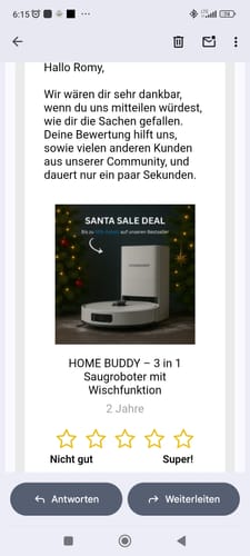 Customer photo review of HOME BUDDY –  3 in 1 Saugroboter mit Wischfunktion