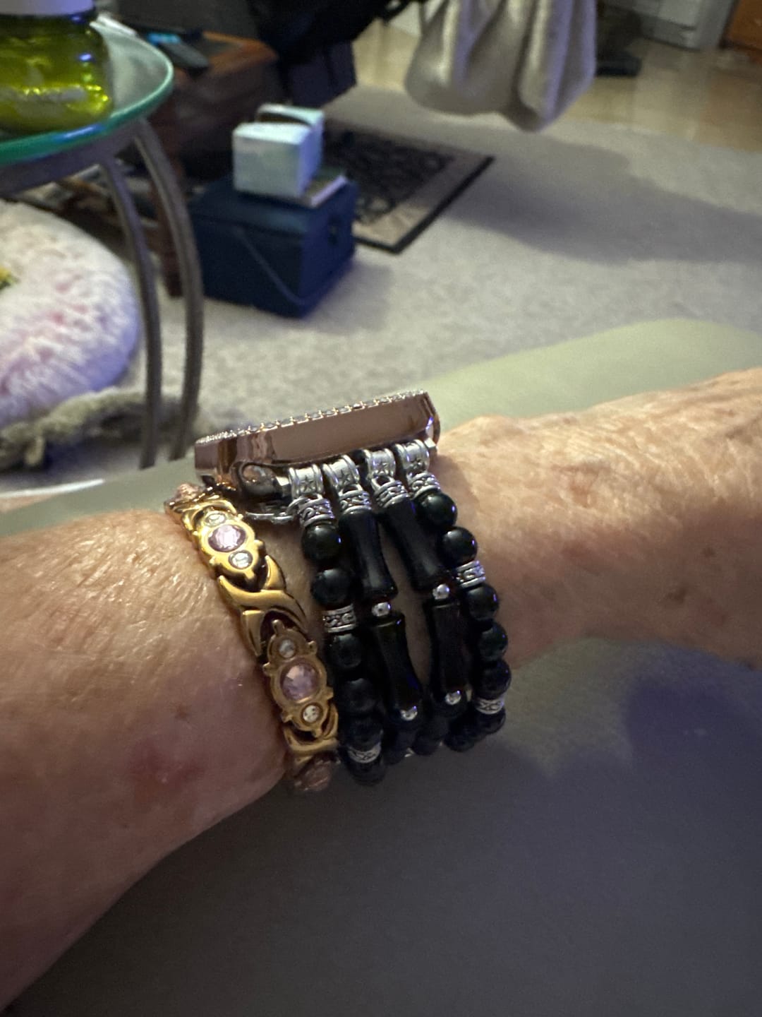 Customer photo review of Moonlight Agate Stretch Apple Watch Strap