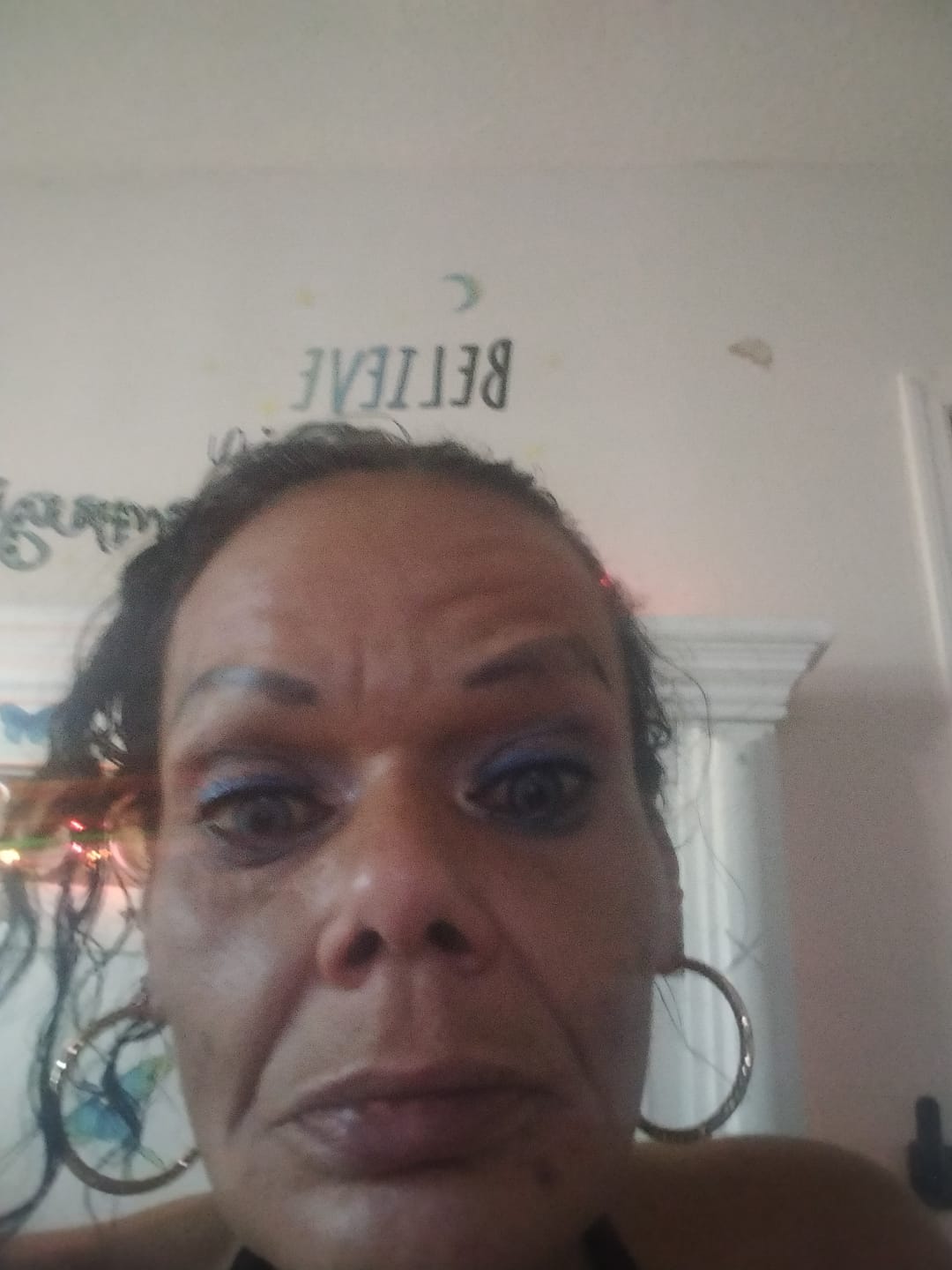 Customer photo review of Aine Swan Lake Blue Prescription Colored Contact Lenses