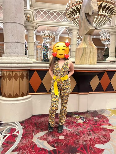 Customer photo review of Cecilia Jumpsuit in Mushroom