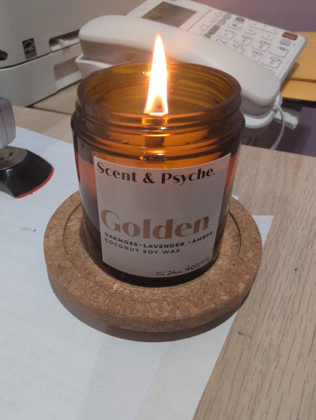 Customer photo review of Golden Scented Candle   - 4oz Amber Jar