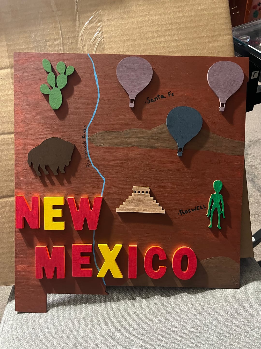 Customer photo review of Unfinished Wood New Mexico Shape - State - Craft - up to 46" DIY