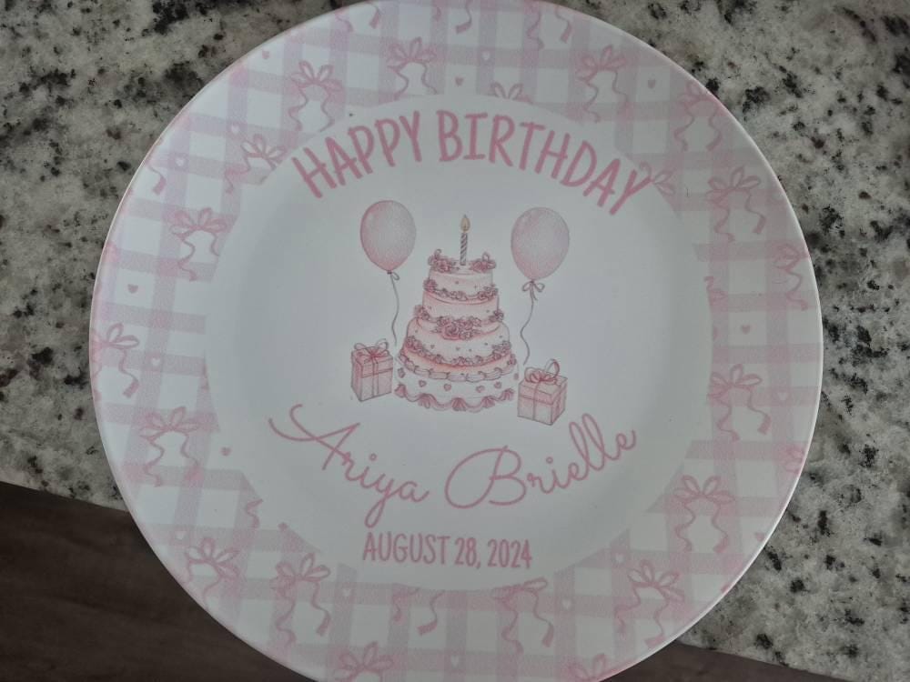 Customer photo review of Coquette Birthday Balloon Plate