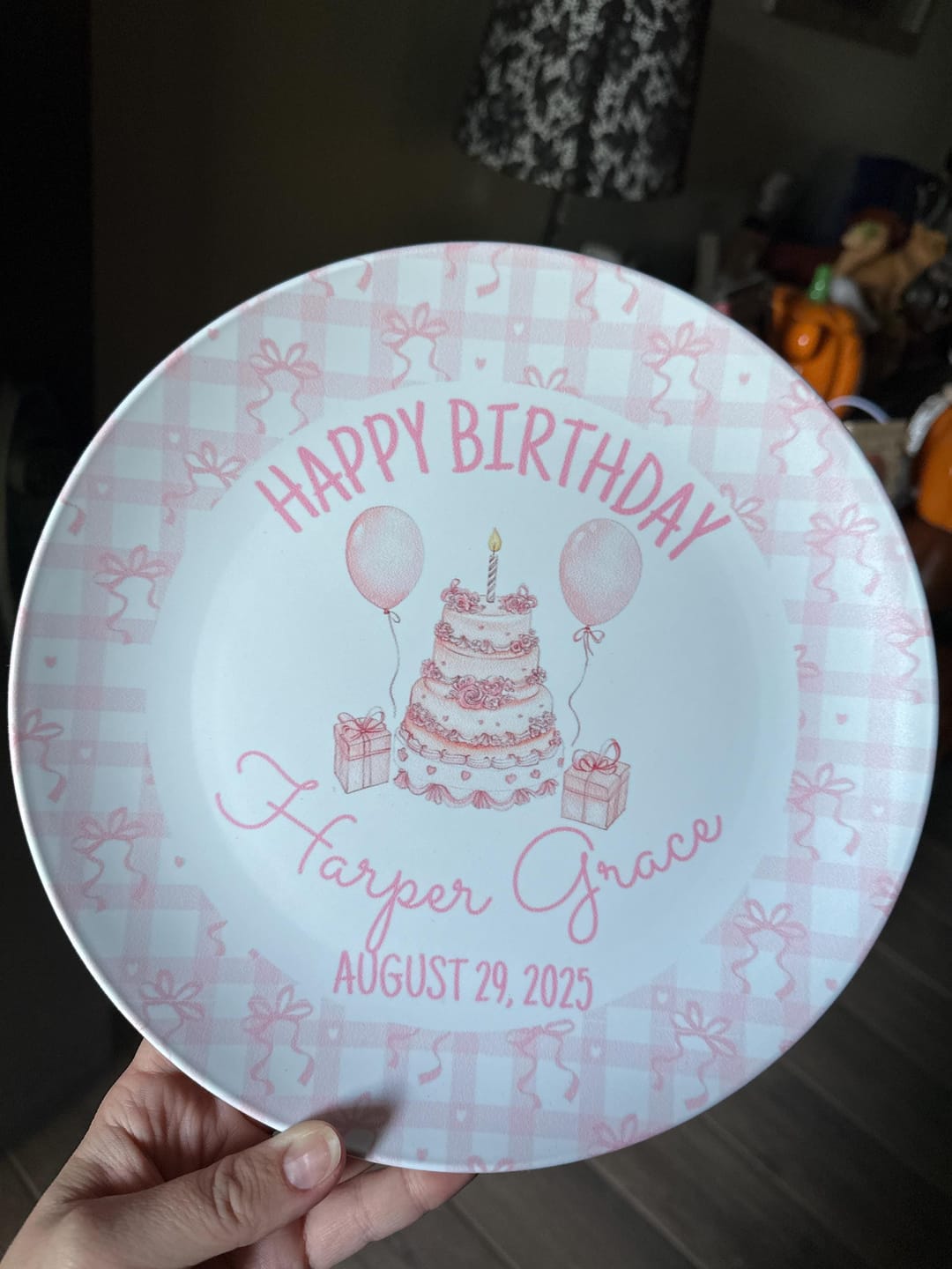 Customer photo review of Coquette Birthday Balloon Plate