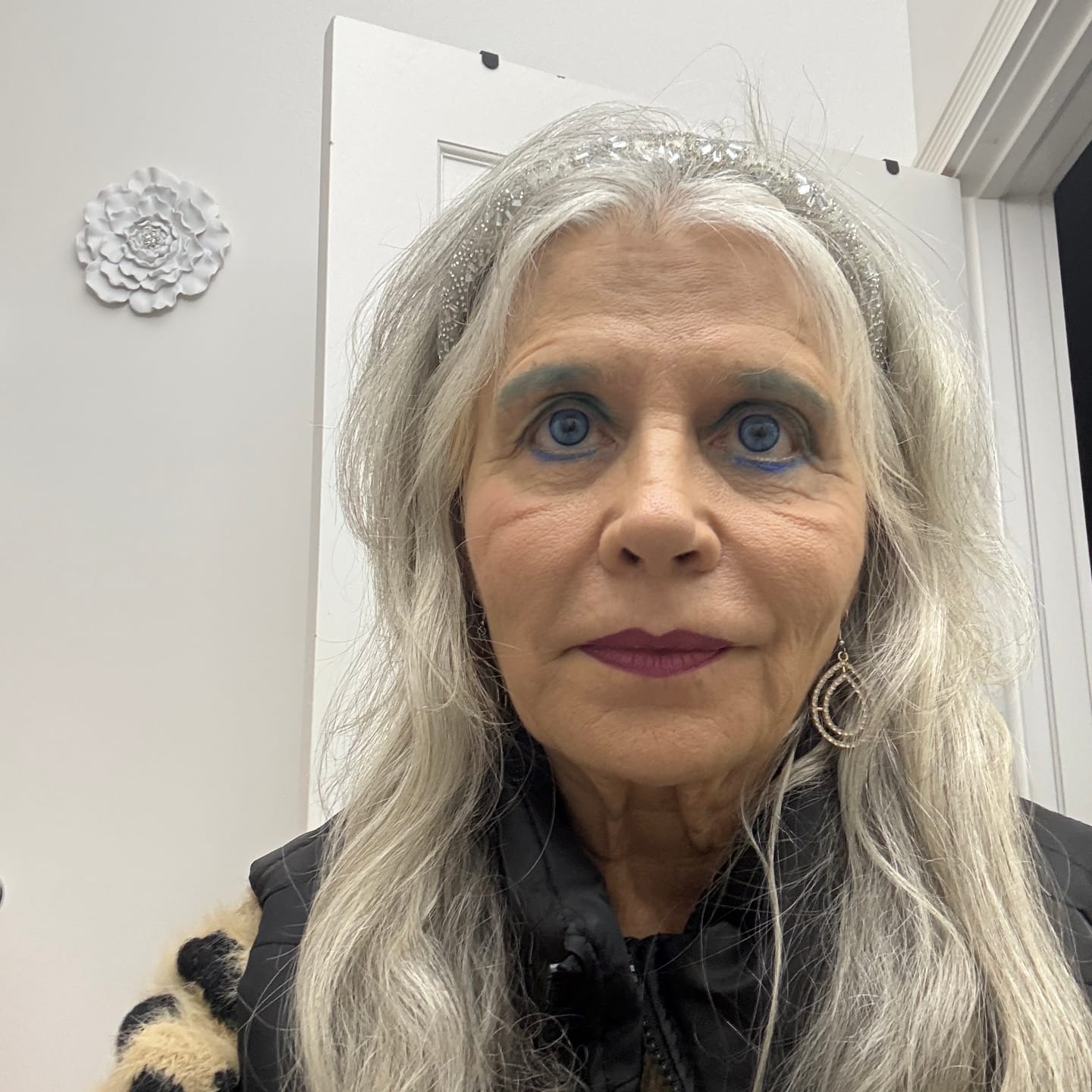Customer photo review of Amaretto Blue Prescription Colored Contact Lenses