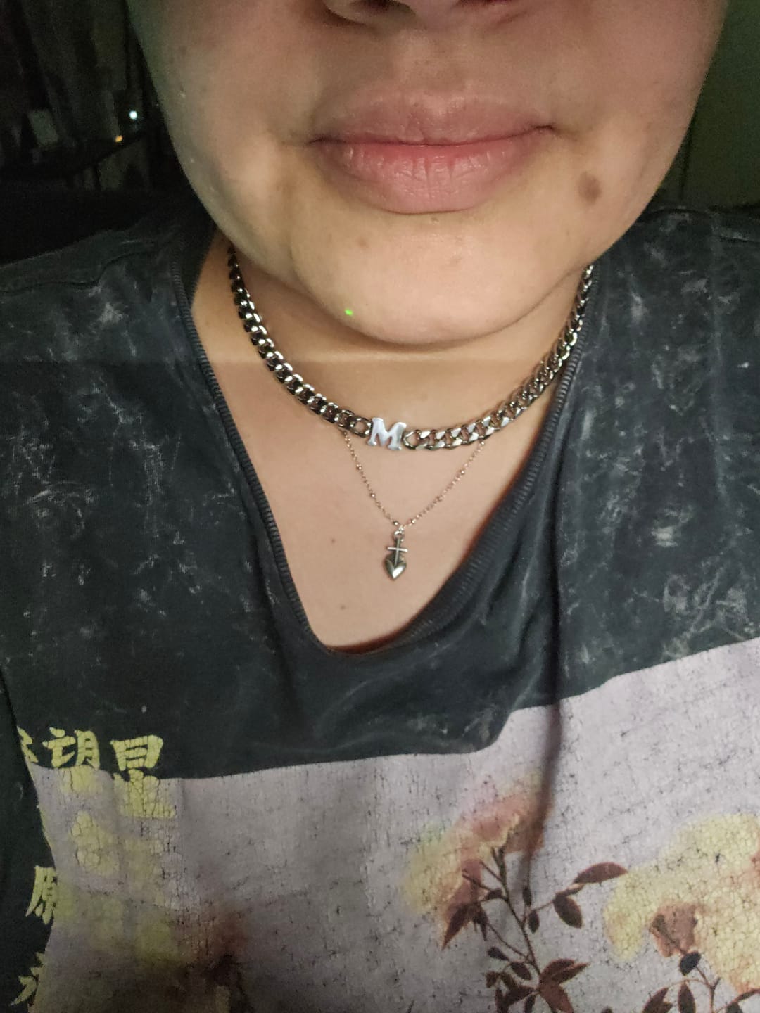 Customer photo review of Letter Choker w/ XL Cuban Chain