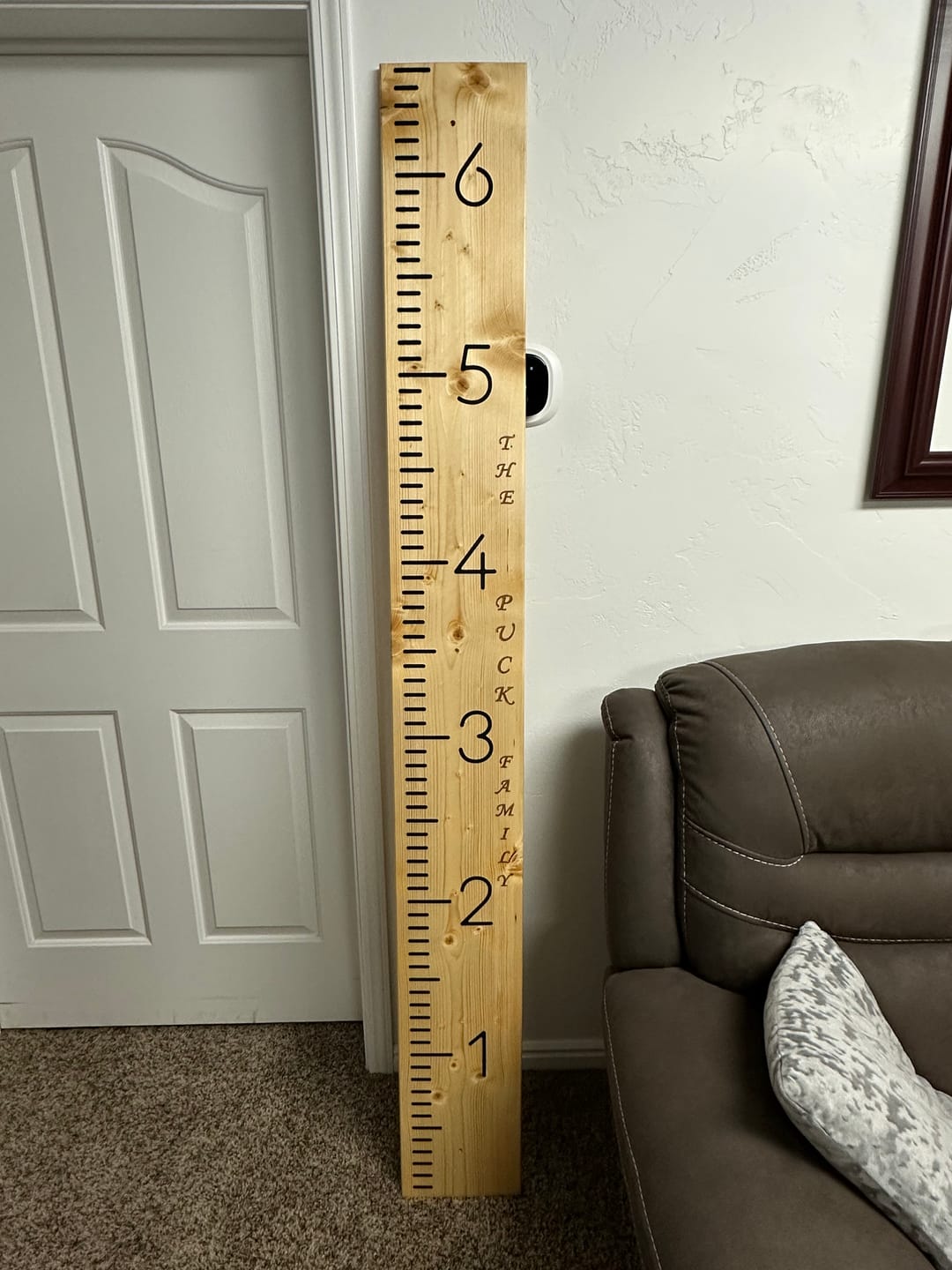 Customer photo review of 79.2X7.875" 3 Piece Growth Chart Inlay Acrylic Router Template Set
