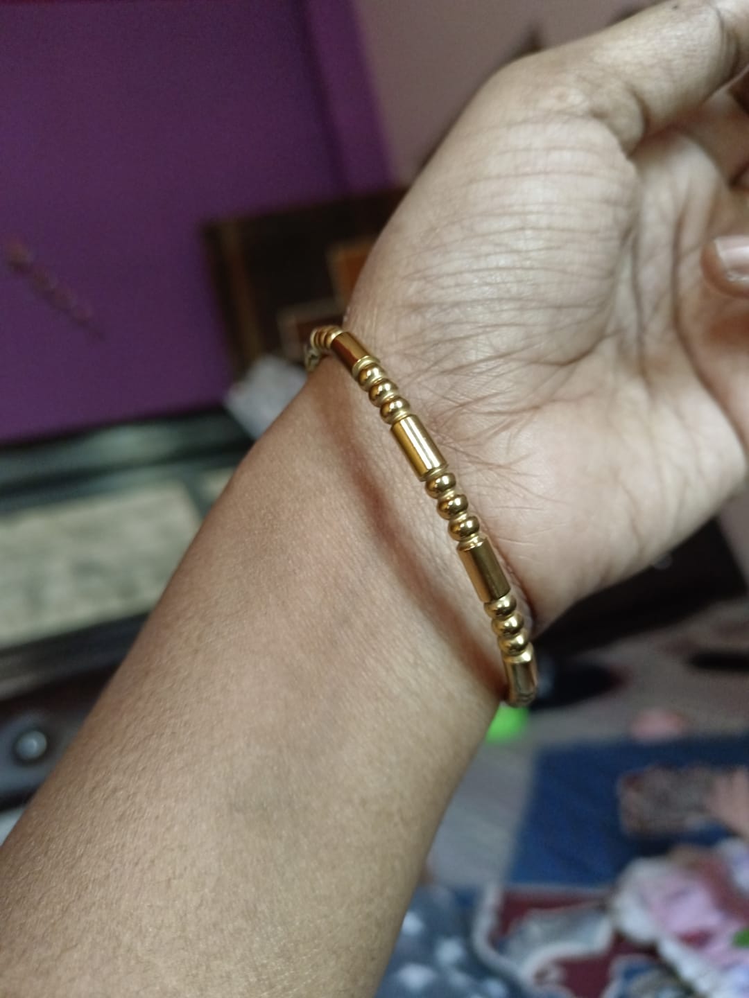 Customer photo review of Golden Stream Bangle Bracelet