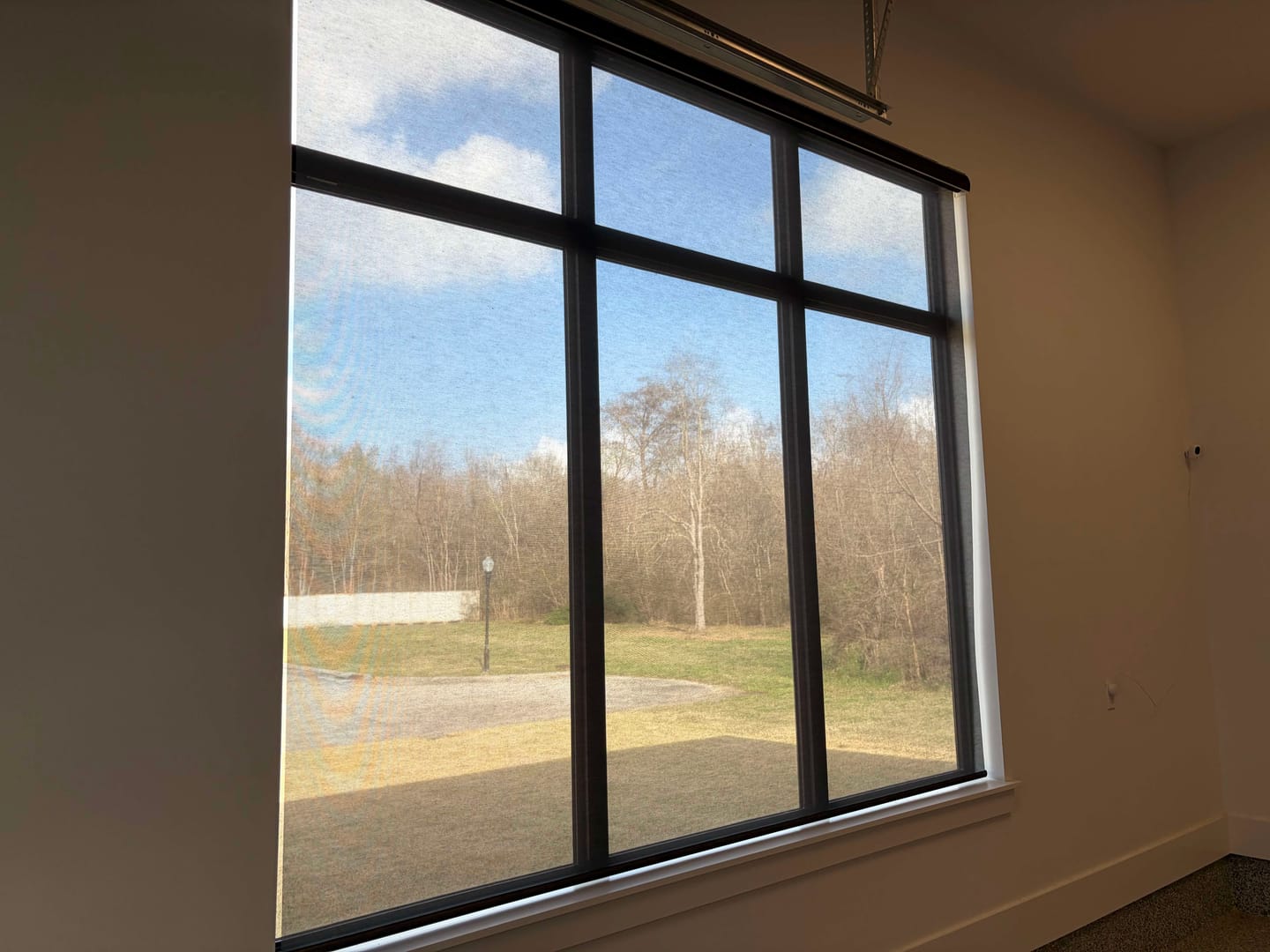 Customer photo review of SmartWings Motorized Light Filtering Roller Shades 50% Blackout PVC Free Sunscreen