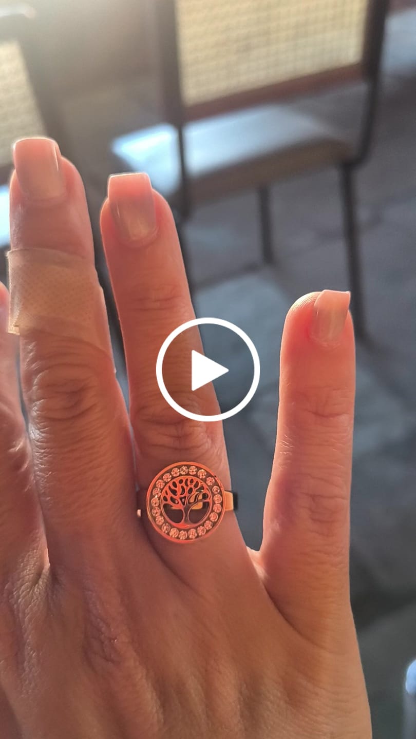 Customer video review of Anel Árvore da Vida Banhado em Ouro 18K