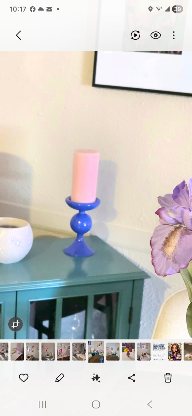 Customer photo review of Glitterville Sugar Plum Pillar Candle Holder