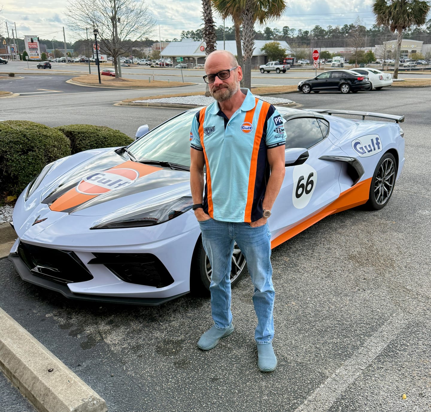 Customer photo review of Gulf Racing Team Polo in Cobalt