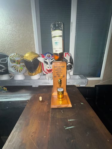 Customer photo review of Casa Master® Wooden Liquor Dispenser: Pour with Style