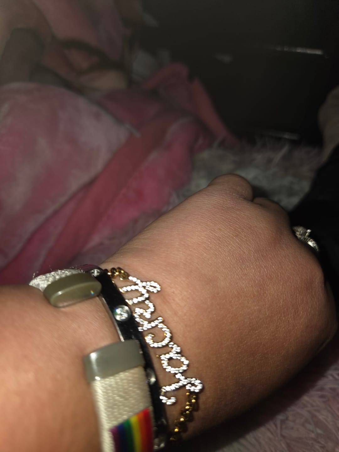 Customer photo review of Iced Name Bracelet