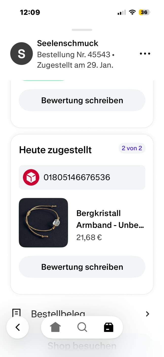 Customer photo review of Bergkristall Armband - Unbearbeitet