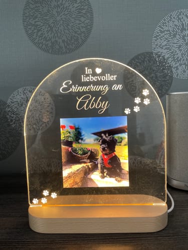 Customer photo review of Zur liebevollen Erinnerung – LED-Lampe für Hund/Katze