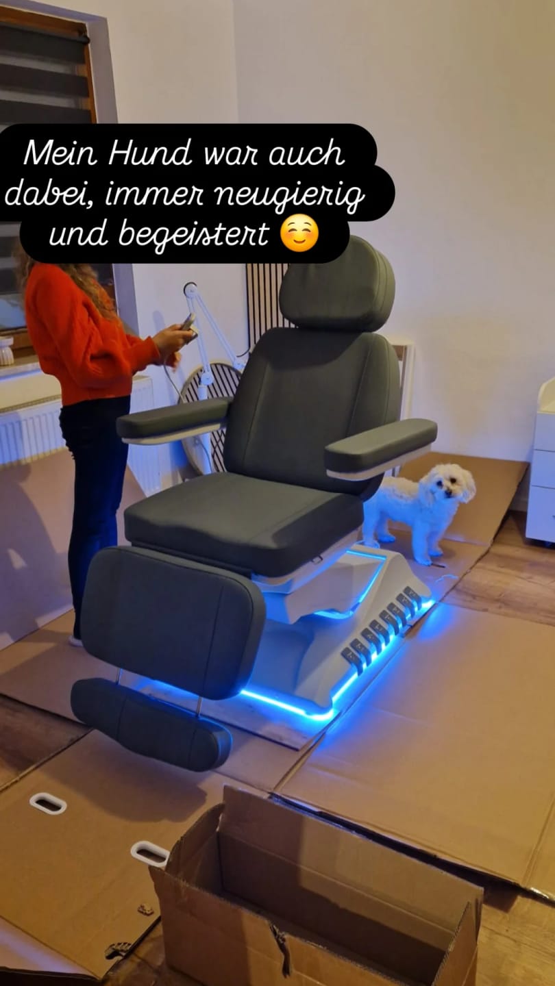 Customer photo review of Kosmetikliege Elektrisch | Luxoria PRO 5 | Kosmetiksessel mit elektrischer Verstellung | Grau | 3 Jahre Garantie
