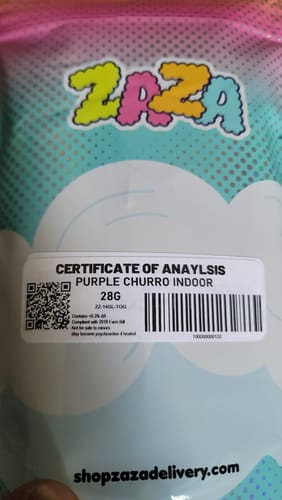 Customer photo review of Purple Churro Indoor - 28 Grams - Indica