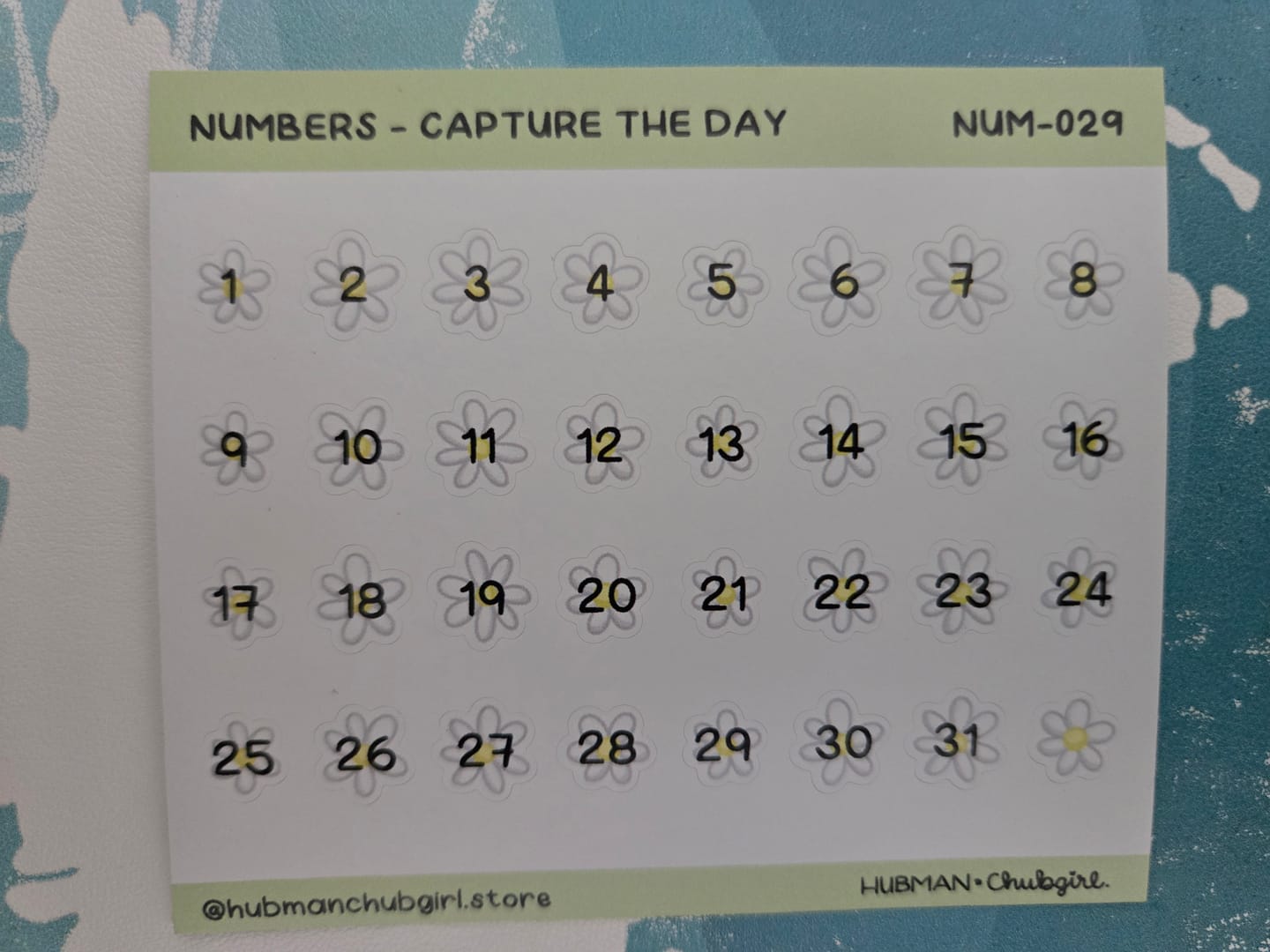 Customer photo review of Numbers - Capture the Day Planner Stickers