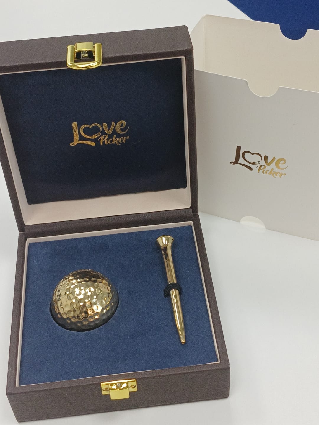 Customer photo review of 24K Gold - Dipped Golf Ball & Tee Set – For the Golfer Who Has Everything