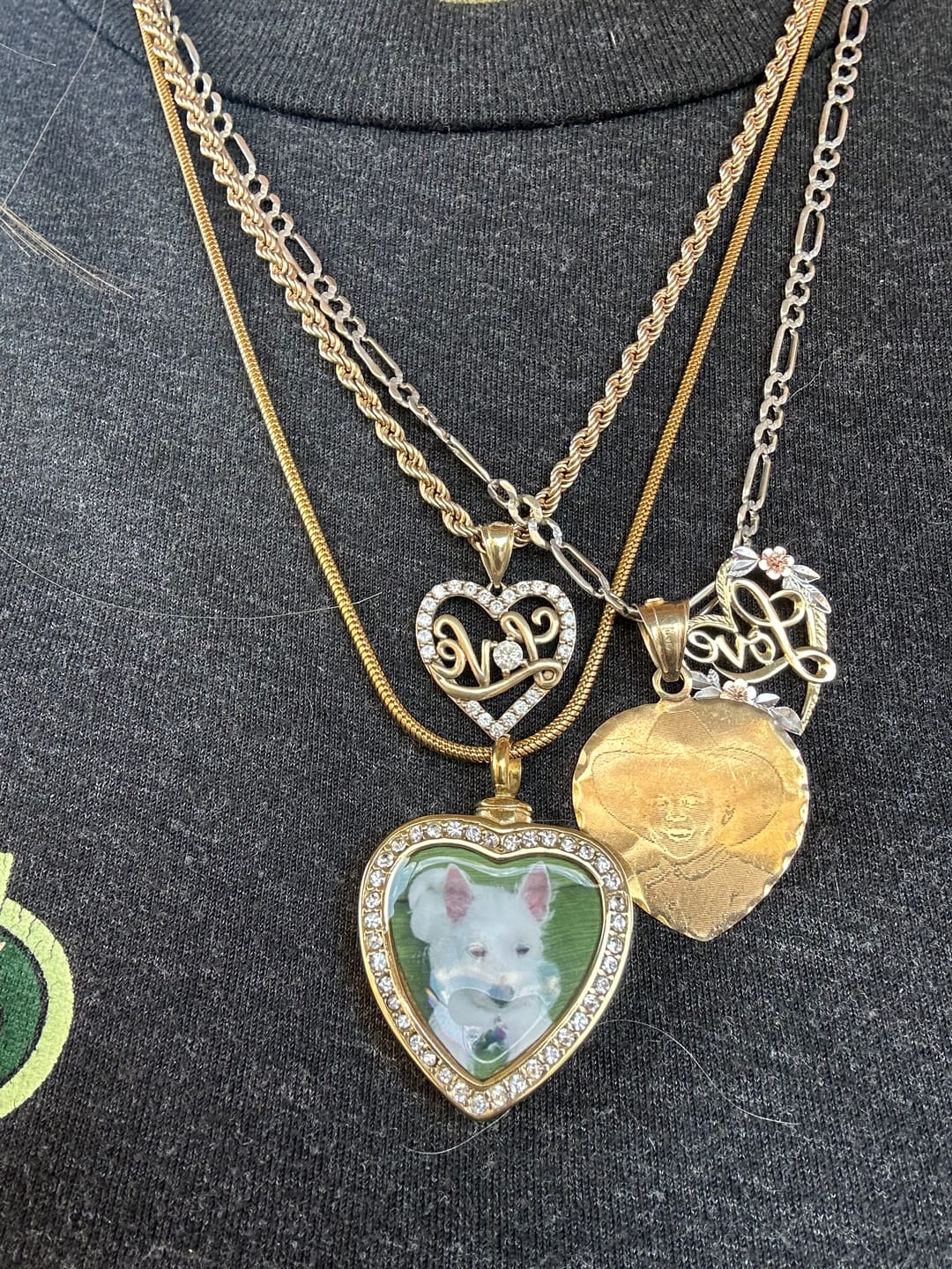 Customer photo review of Heart Shaped Urn Cremation Jewelry