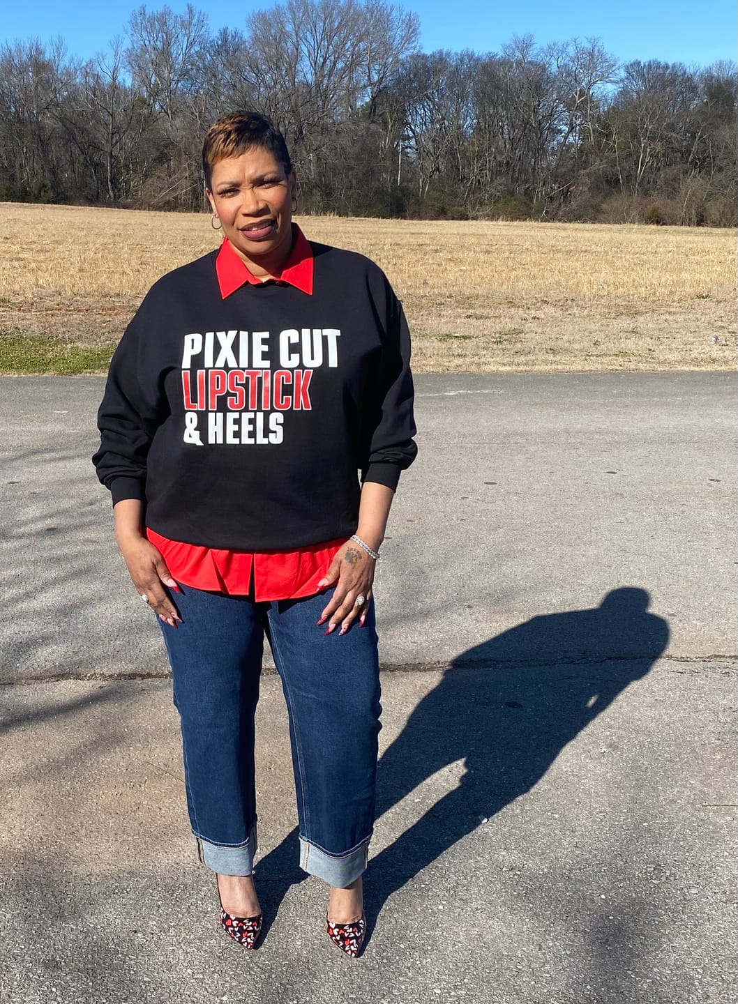 Customer photo review of Pixie Cut, Lipsitck, & Heels (blk)
