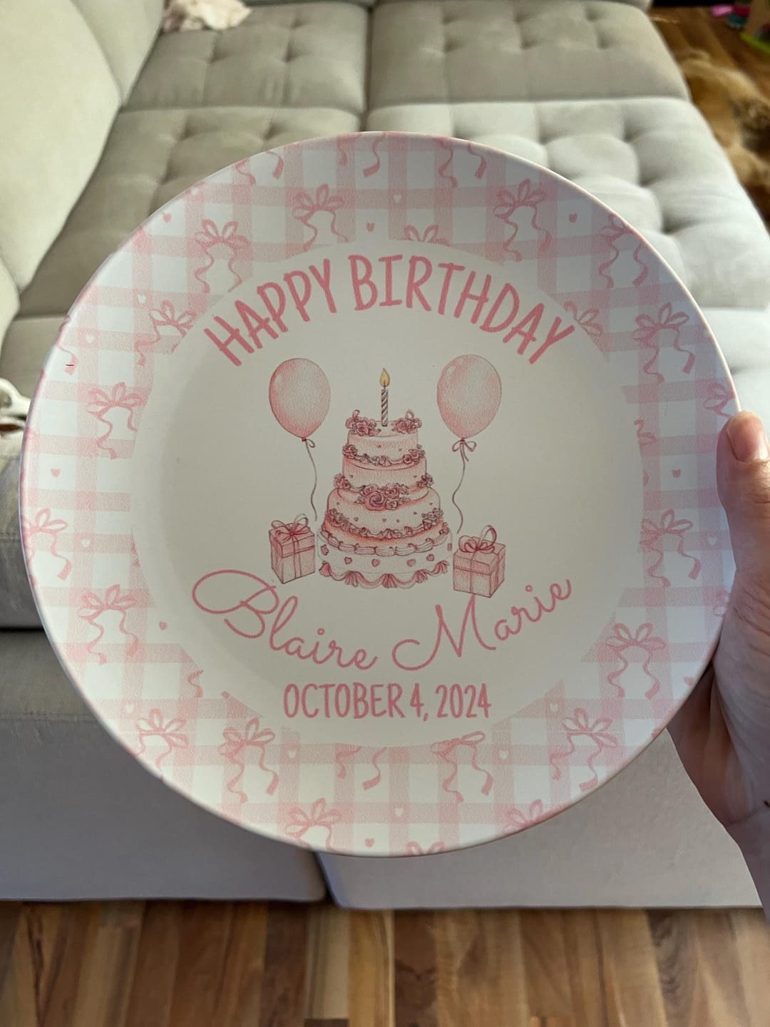 Customer photo review of Coquette Birthday Balloon Plate