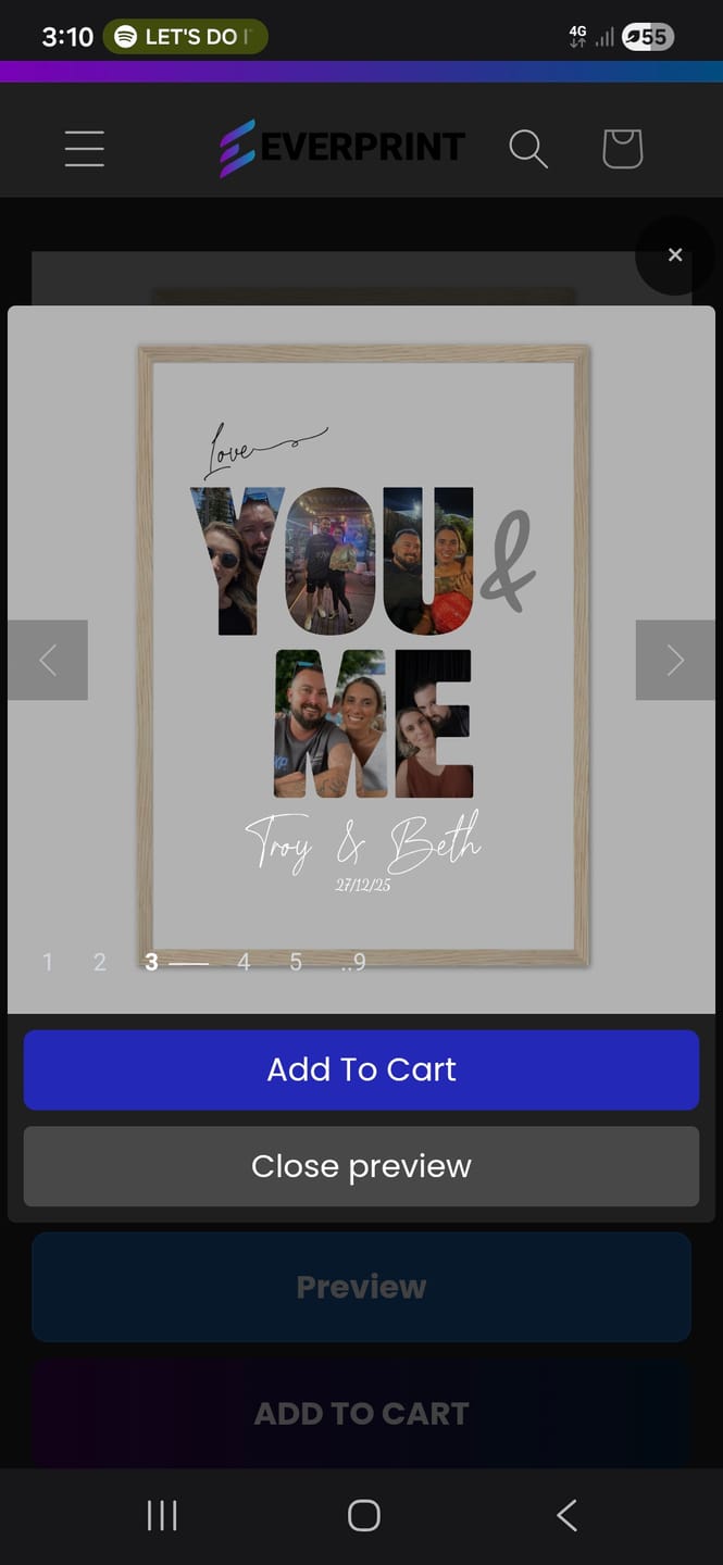 Customer photo review of You & Me - Personalized Poster