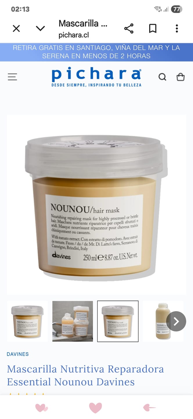 Customer photo review of Mascarilla Nutritiva Reparadora Essential Nounou Davines