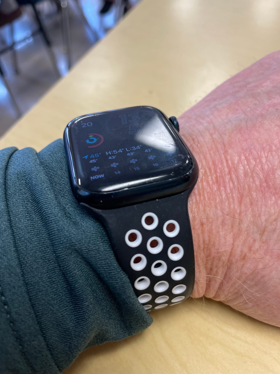 Customer photo review of Silicone Sport Band - For Apple Watch - Black-White