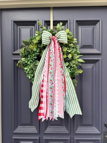Customer photo review of Berry Basket Wreath Ribbon