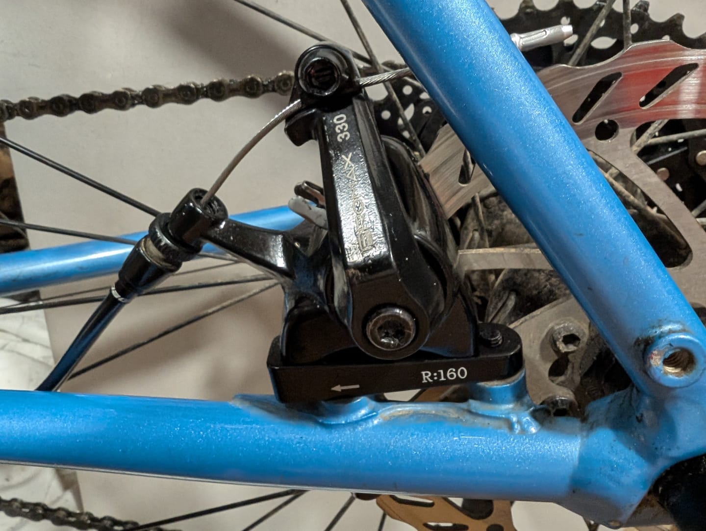 Customer photo review of Promax 330 Flat Mount Mechanical Disc Brake Set For Road & Gravel Bikes - Black
