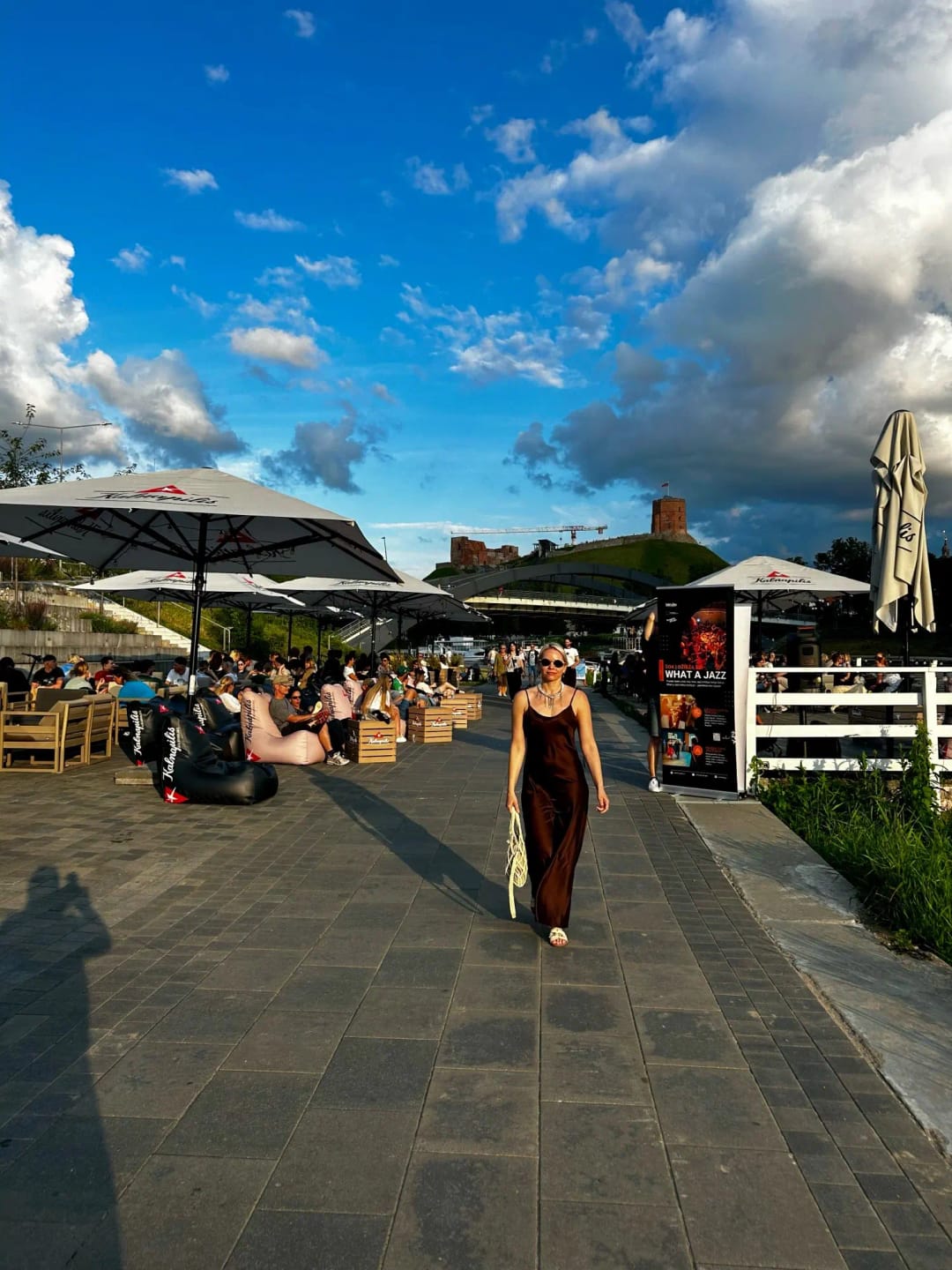 Customer photo review of Laura Backless Satin Maxi Dress