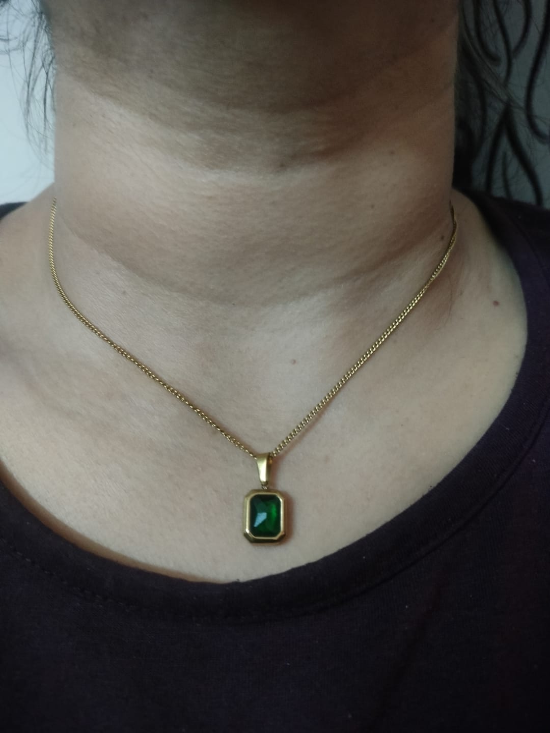 Customer photo review of Everyday Exquisite Green Stone Gold Necklace
