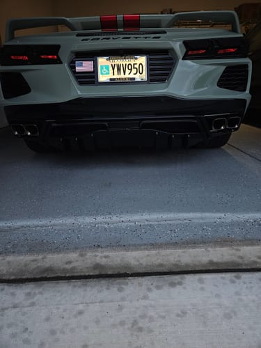 Customer photo review of Corvette C8 Rear Bumper Add-On Diffuser Splitter Lip
