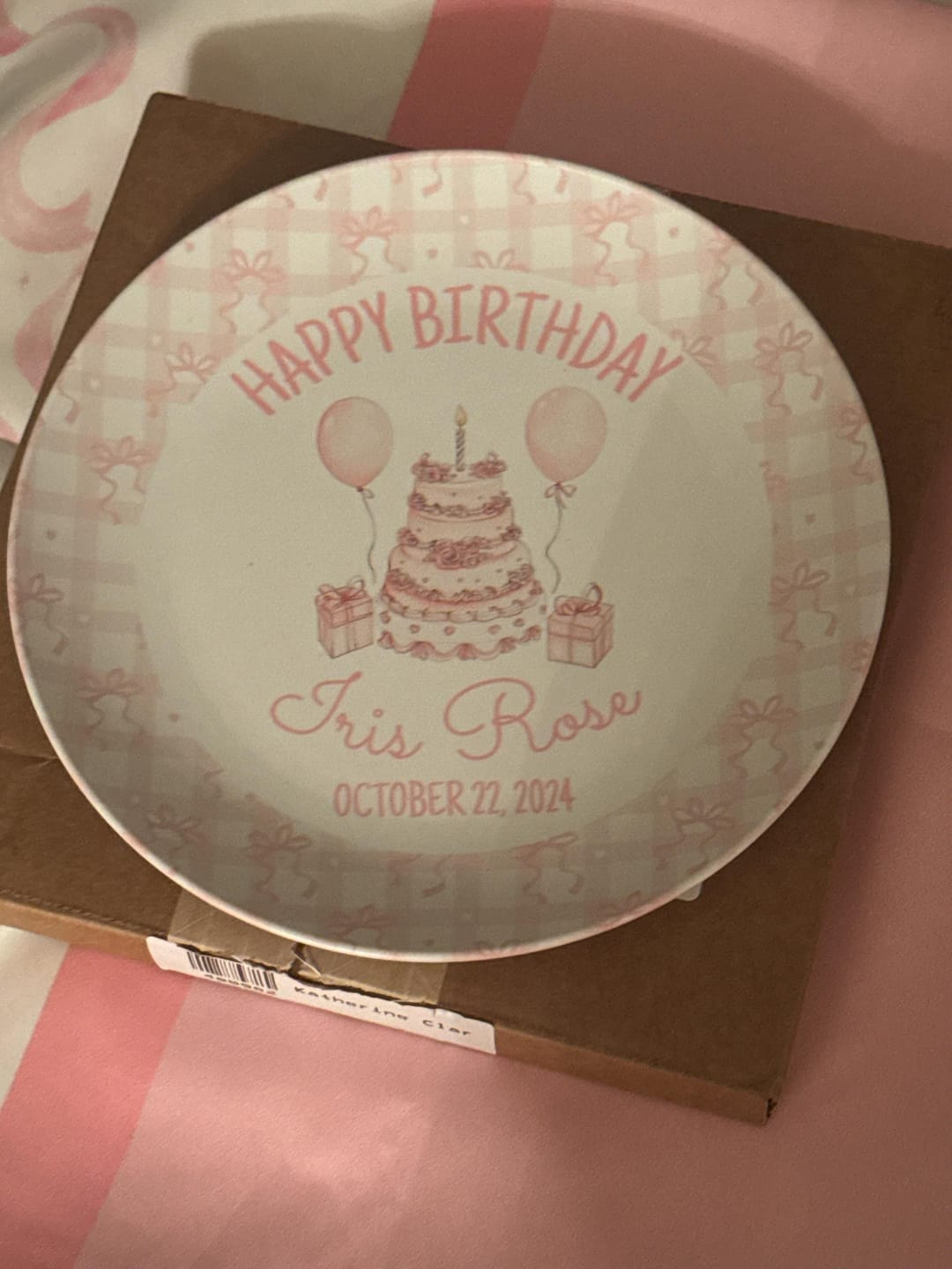 Customer photo review of Coquette Birthday Balloon Plate