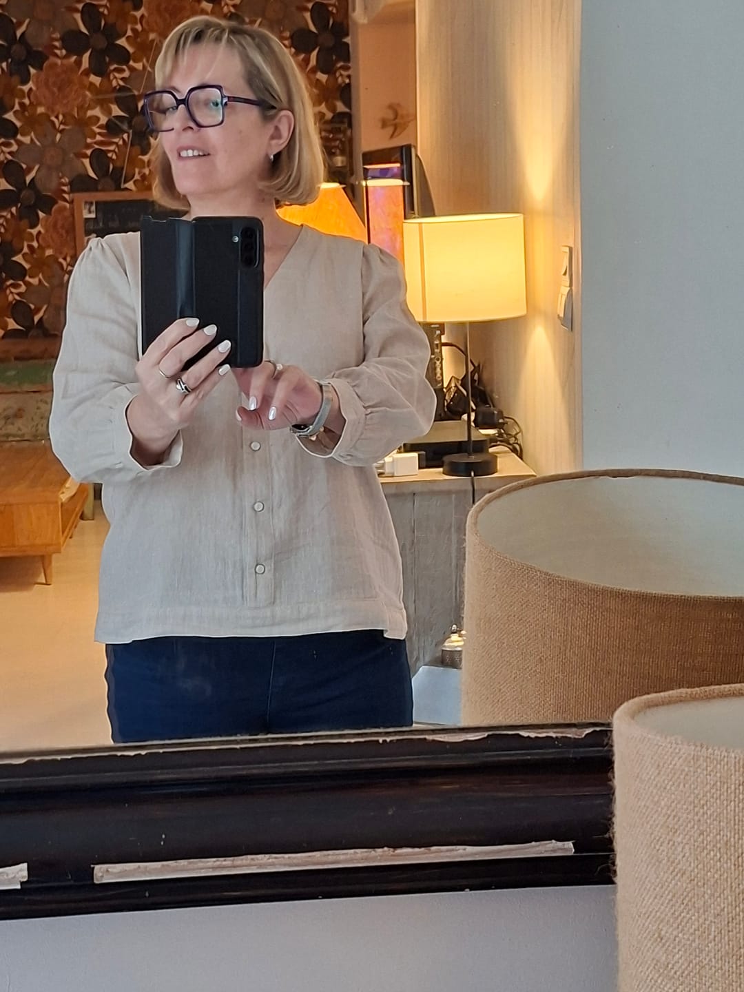 Customer photo review of Blouse Léocadie - Chevron ficelle chiné