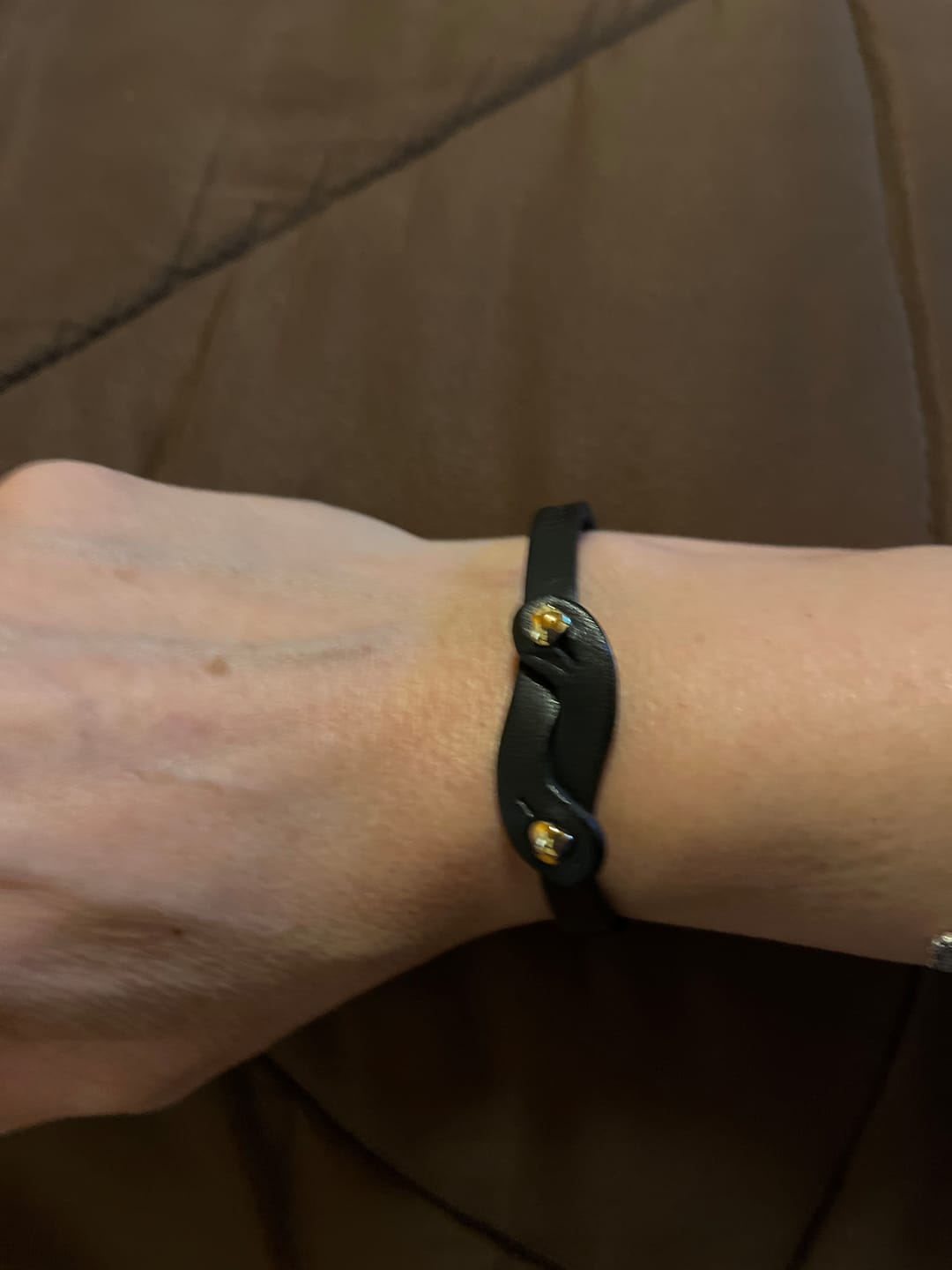 Customer photo review of Bracciale pelle Cuoricino Mio Oro Tulsi