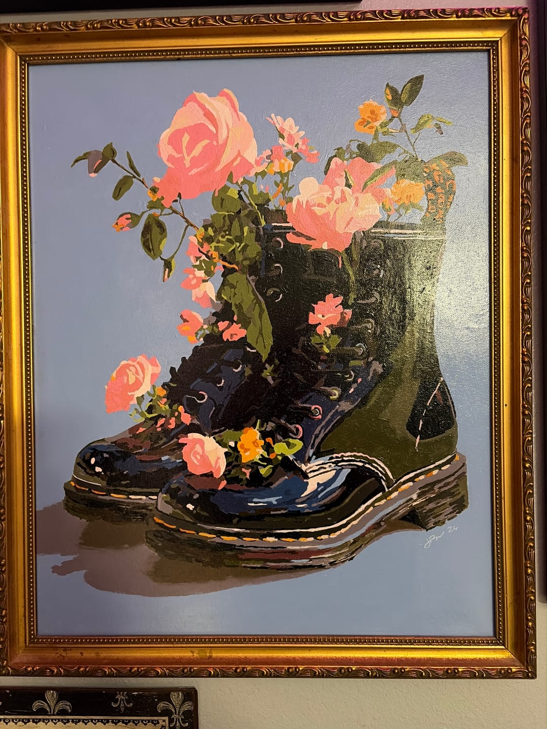 Customer photo review of Wildflowers in Boots | Paint by Number