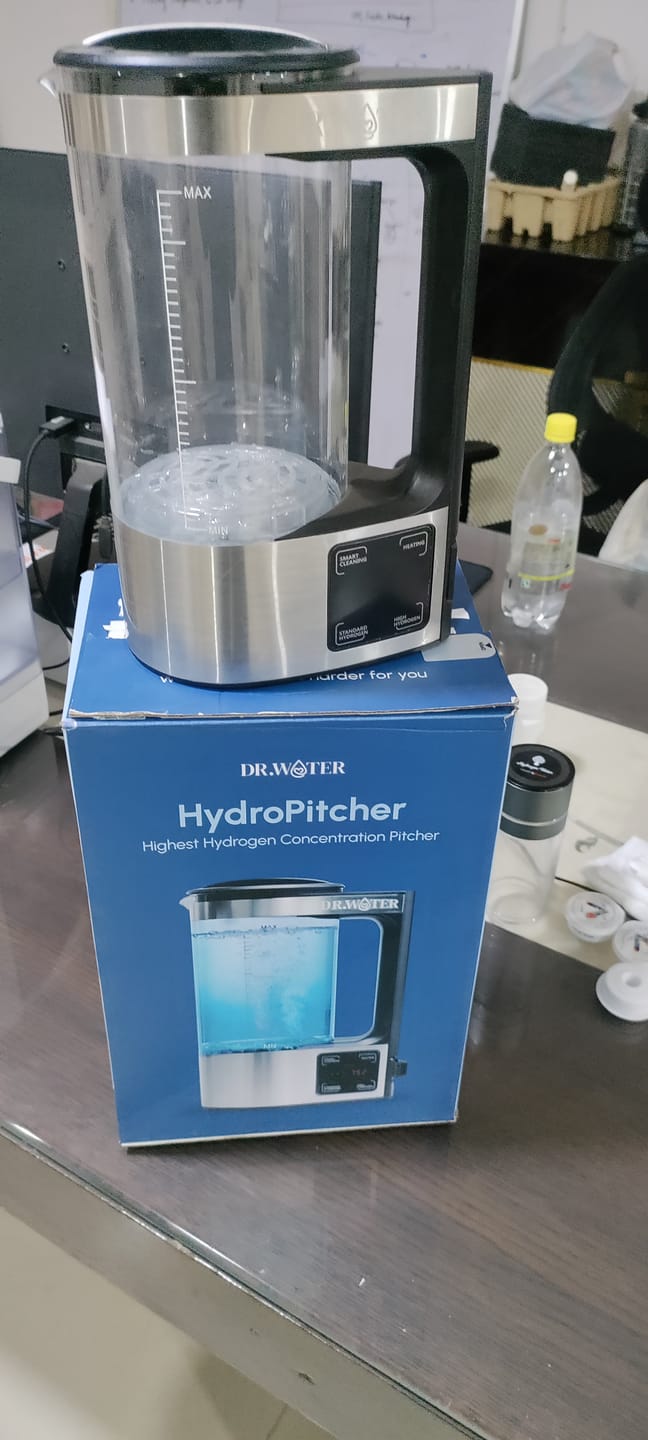 Customer photo review of HydroPitcher 68oz – Glass Hydrogen Water Pitcher