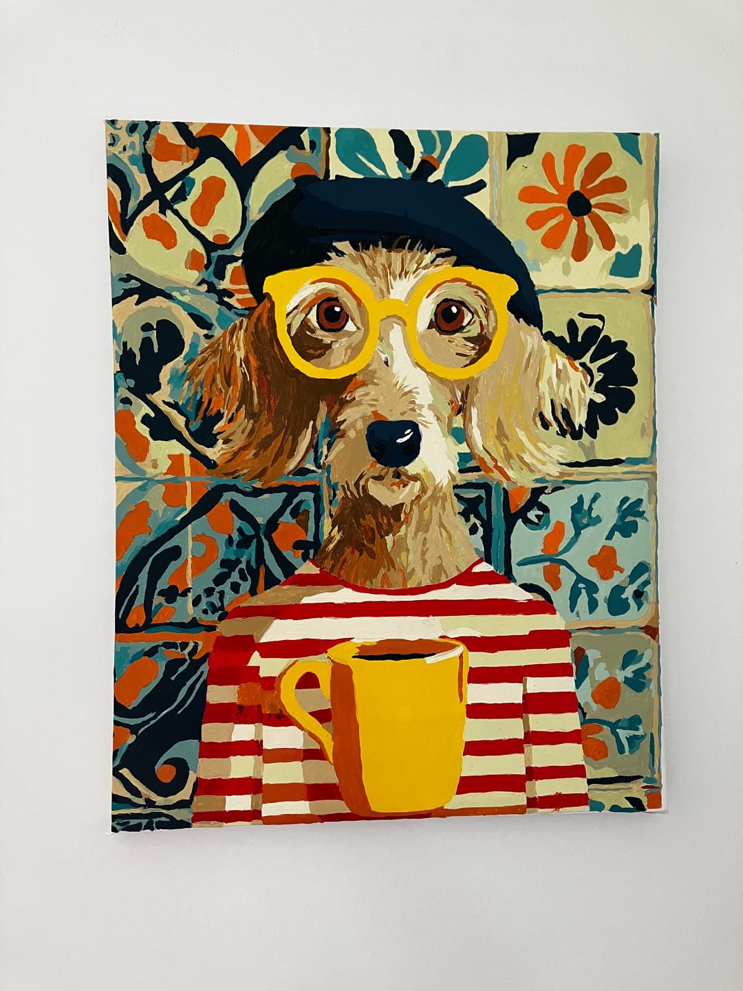 Customer photo review of French style dog | Paint by Number