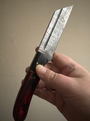 Customer photo review of Twin Coloured Damascus Seax