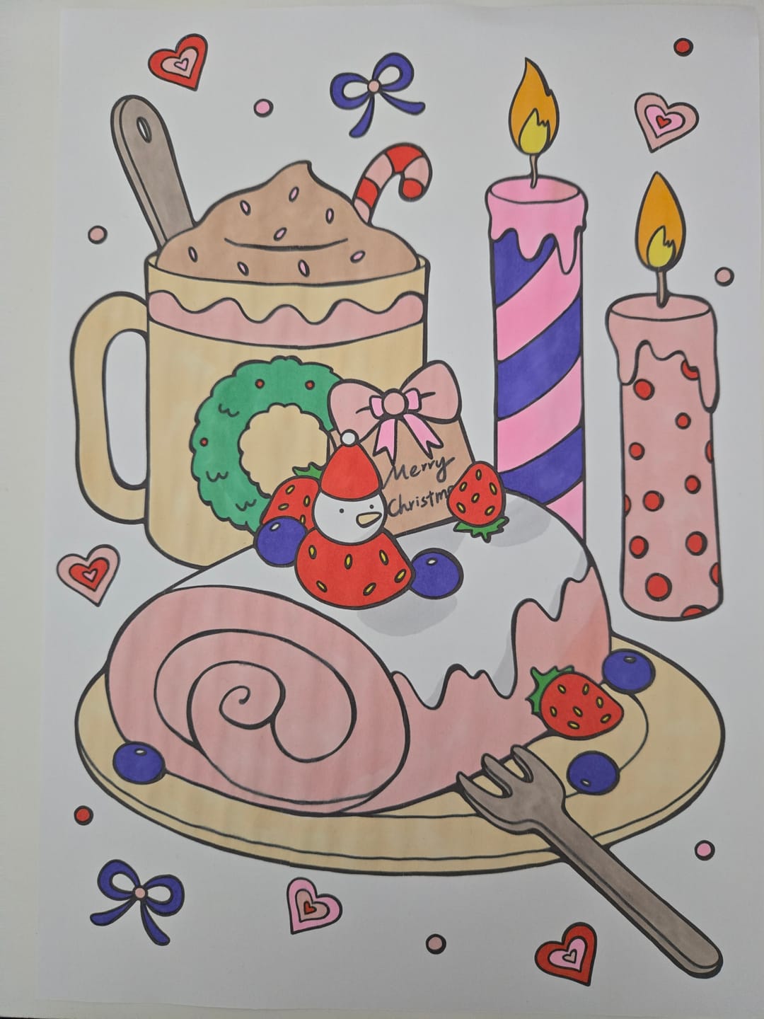 Customer photo review of Ohuhu Pupe Paper-friendly (No Peeling) Brush and Fineliner Dual Tips 60 Colors Water-based Coloring Markers