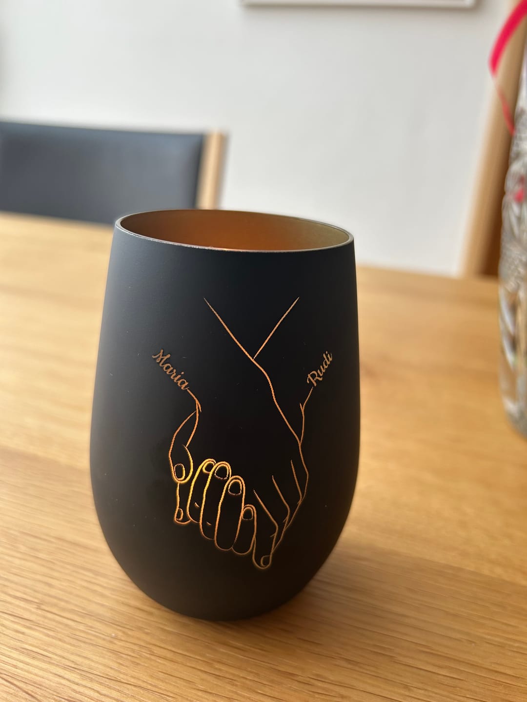 Customer photo review of Hand in Hand - Personalisiertes Windlicht