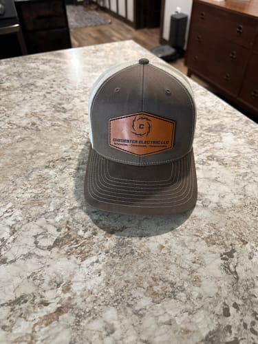 Customer photo review of Premium Custom Leather Patch Hats (Wholesale)