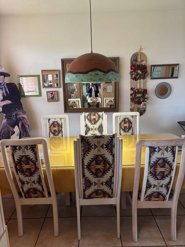 Customer photo review of Oversized Industrial Copper Patina Metal Dome Pendant Light